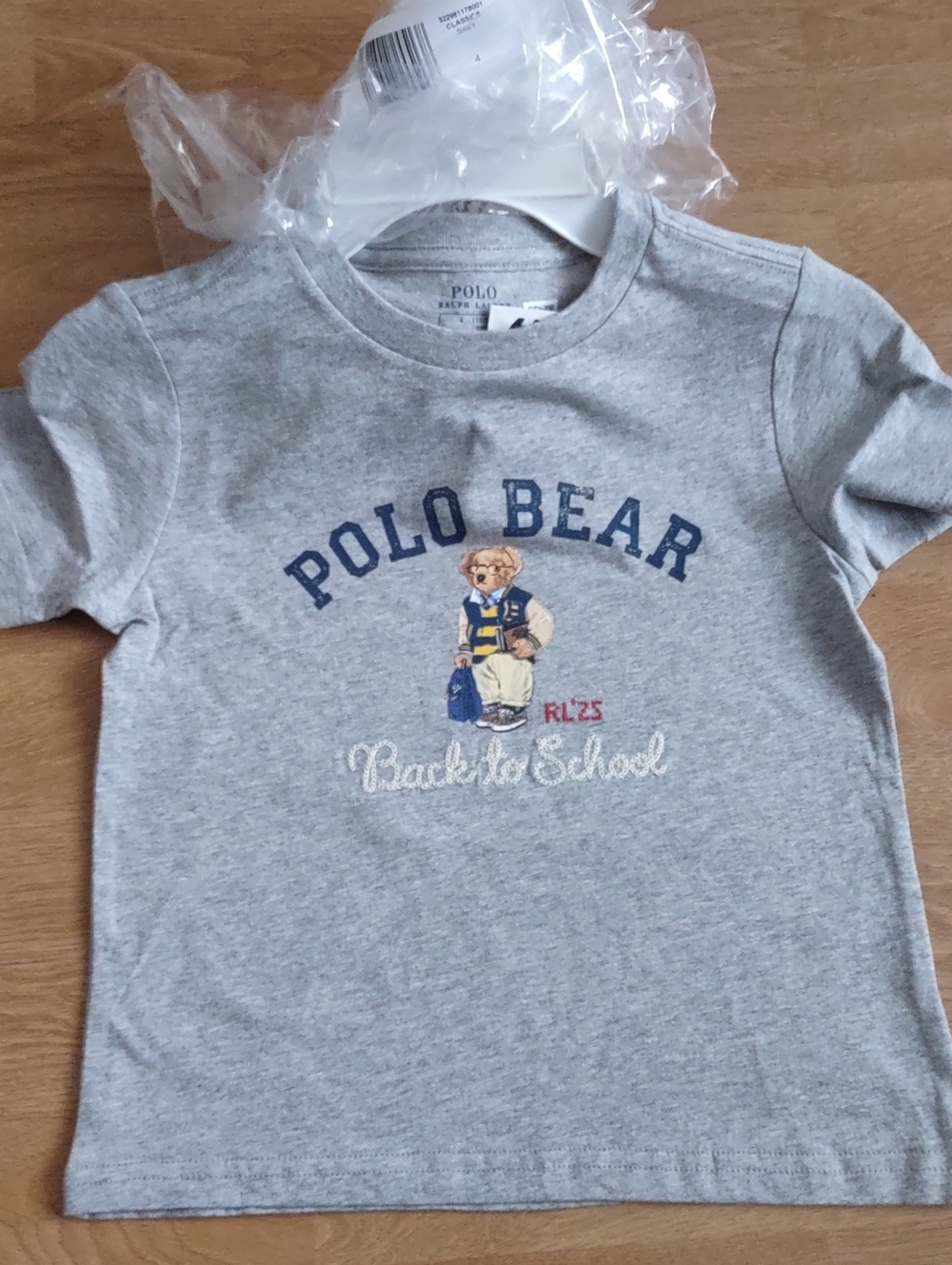 Polo by Ralph Lauren Grey Polo Bear 'Back to School' Tee